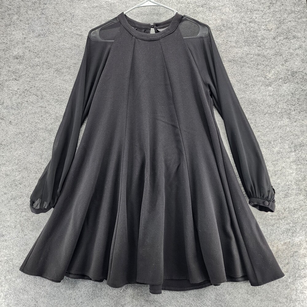 Topshop Dress Womens US 8 A Line Lone Sleeve Black